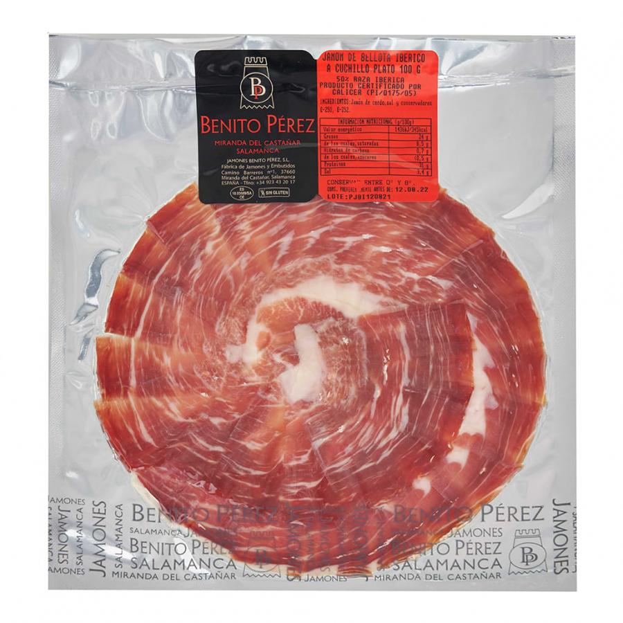 Platos de Jamón de Bellota Ibérico 50% Raza Ibérica Cortado a Cuchillo