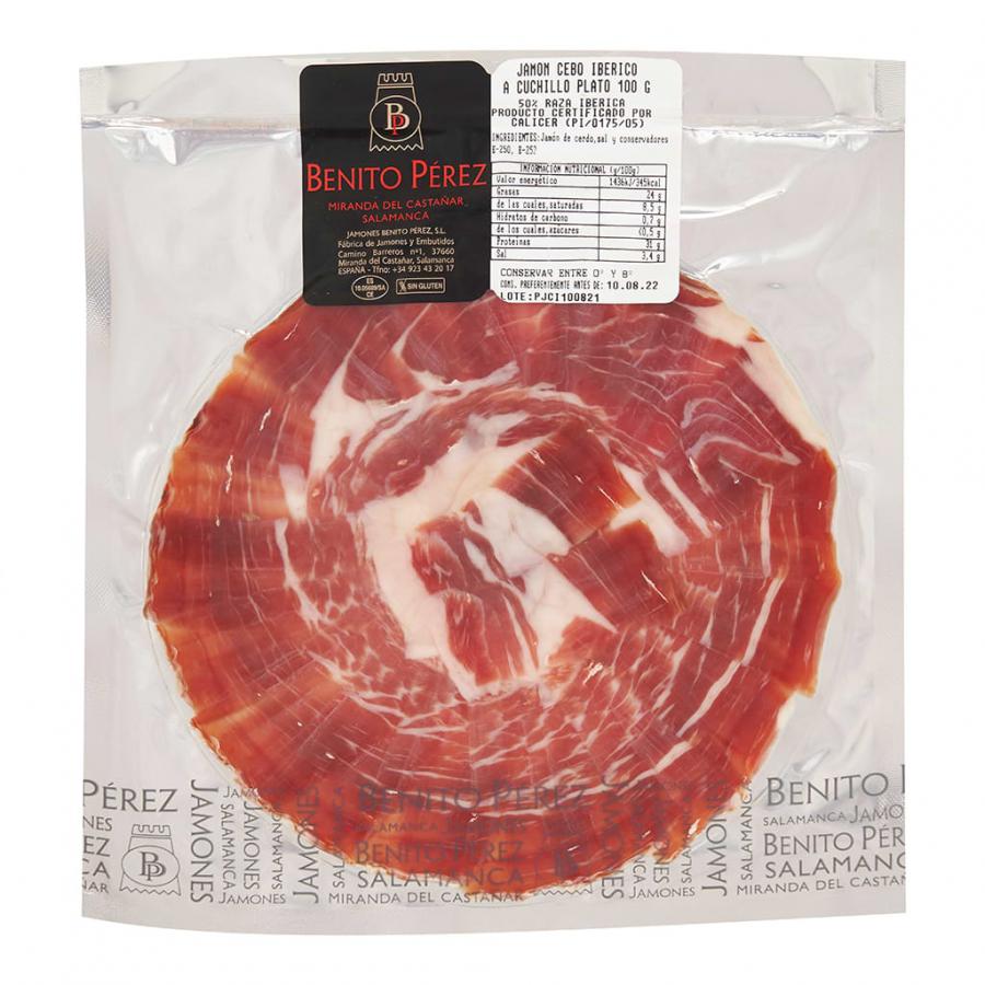 Plate of Cebo 50% Iberian Ham Knife Cut