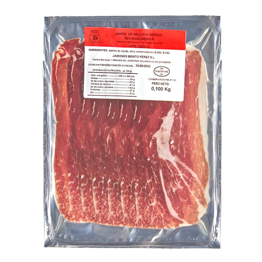 Affettato da 100g di Prosciutto di Bellota Iberico 50%